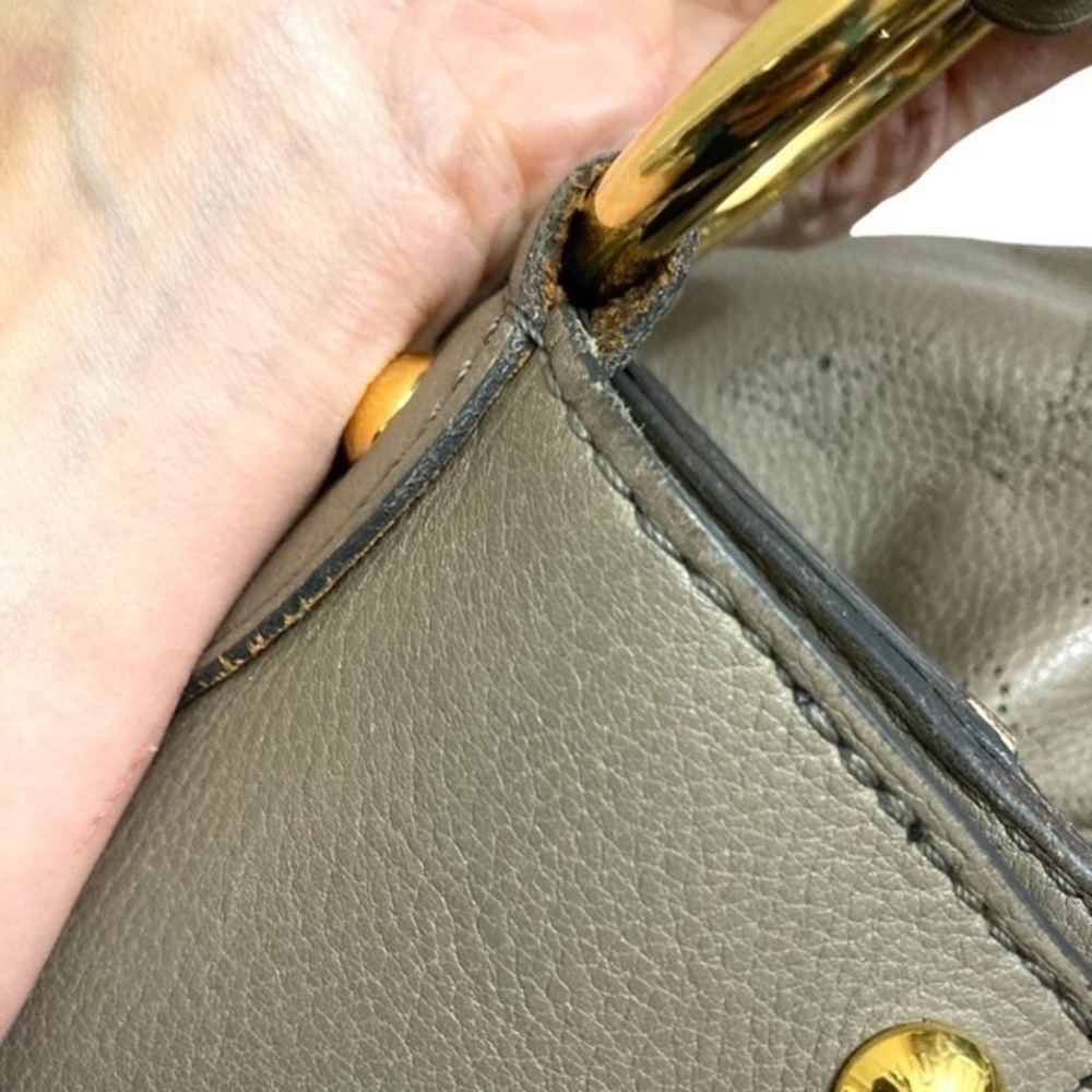 LOUIS VUITTON Solar PM Mahina Leather Grey taupe leather bag purse M93124 - Picture 10 of 16